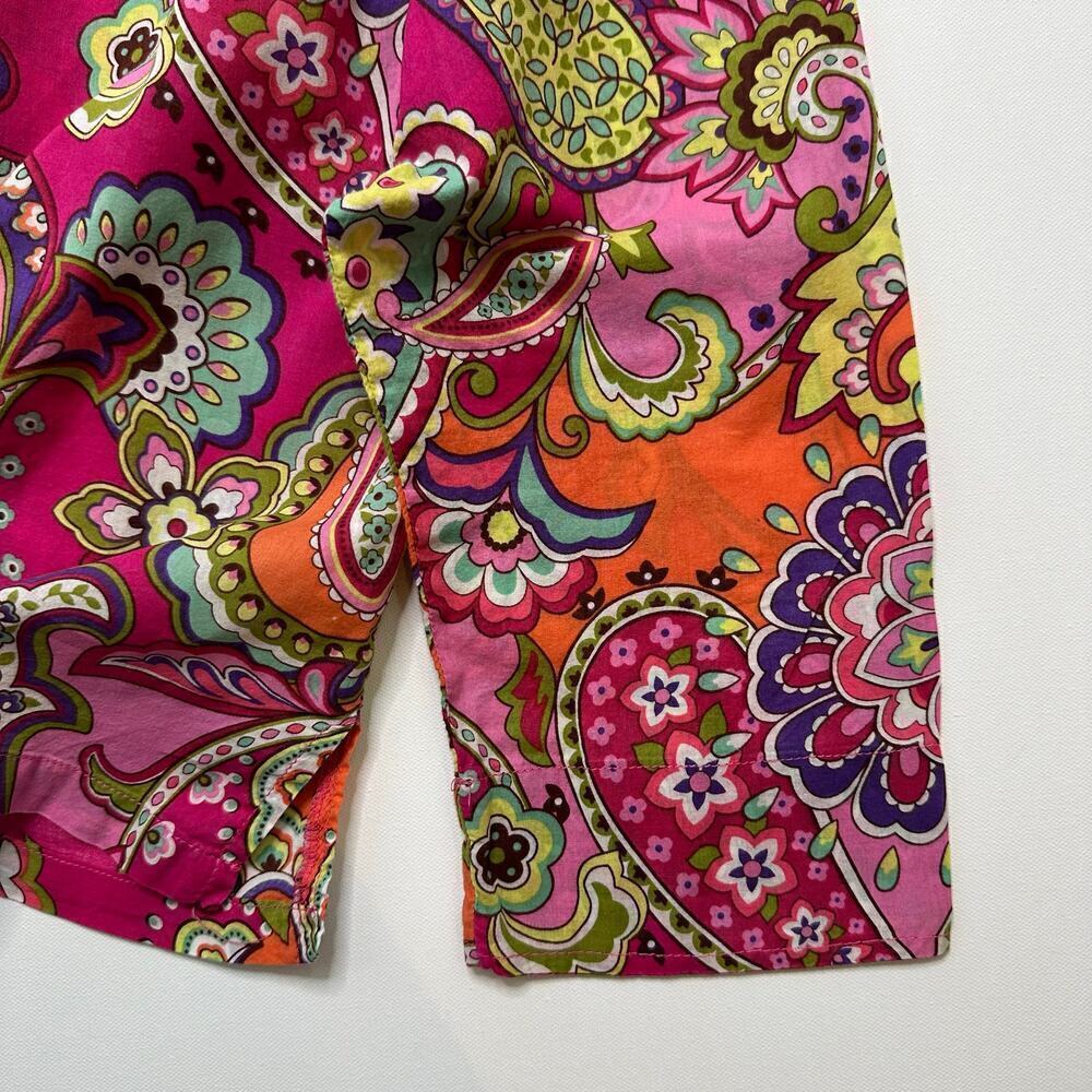 Vera Bradley Cotton Paisley Button Front Top - Picture 4 of 7